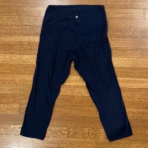 Navy, high waisted, cropped, Lululemon leggings